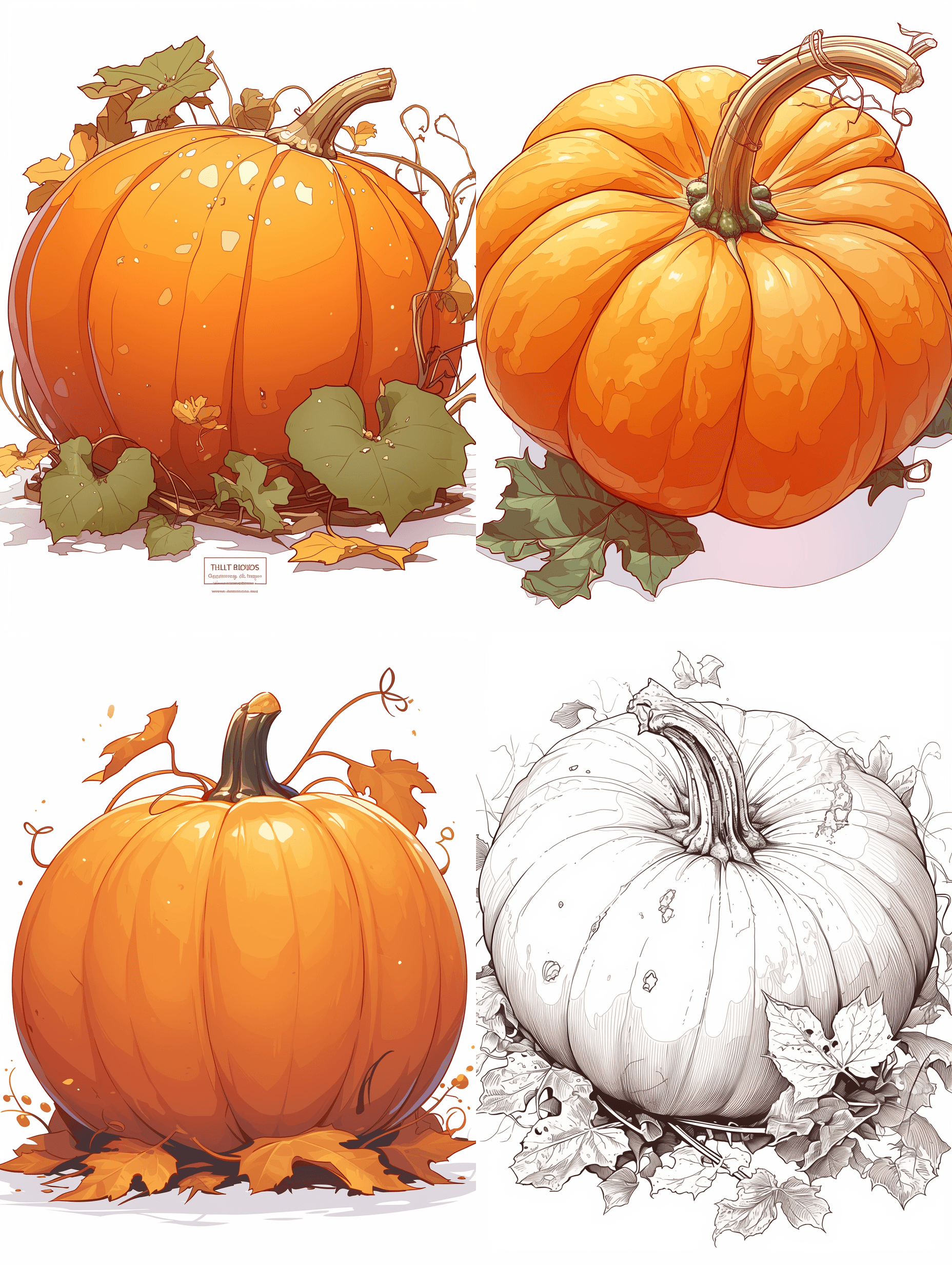 AI generated: (ISOLATED ON A PRISTINE WHITE BACKGROUND: 1.5), T-SHIRT DESIGN, VECTOR ART, CONTOUR, pumpkin with a ...