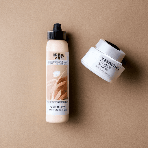 AI generated: Post for Instagram about a natural skincare product, beige background, professional photography set.