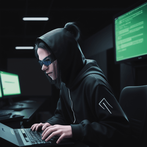 AI generated: Hacker hacking with neovim on screen, with the artstyle of demon slayer
