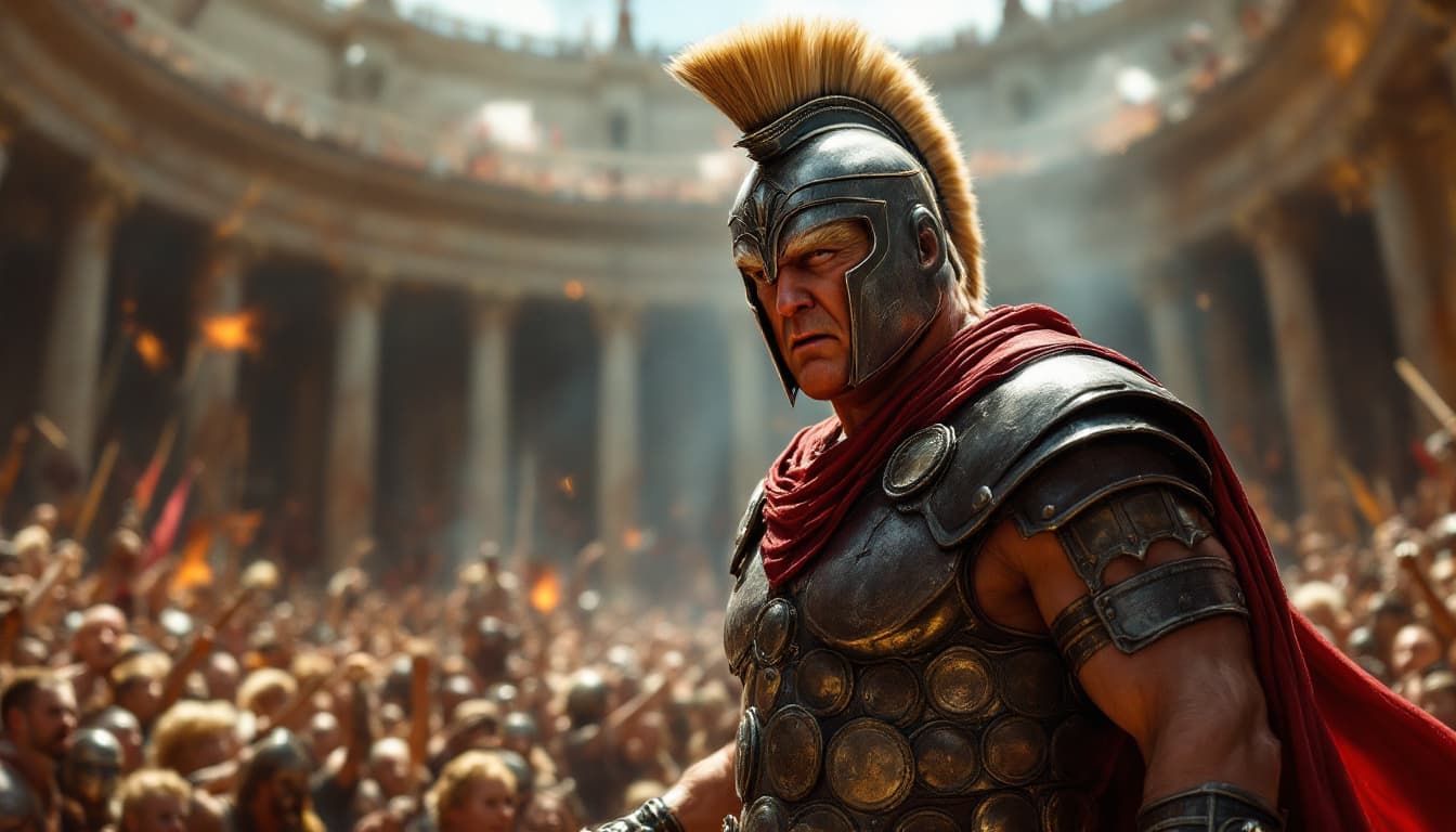AI generated: trump is gladiator 