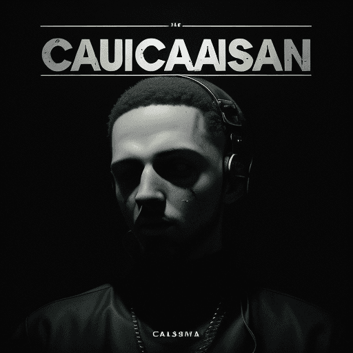 AI generated: Create a cover for the music album Caucasian Rapper a funk, soul, and trap album. The album should c...