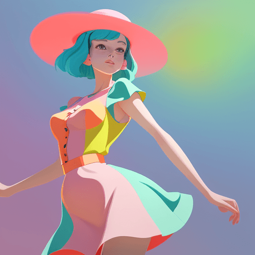 AI generated: woman in a dynamic pose, wearing a summer dress and hat, designed by Gucci ::3, tumblr, inspired by ...