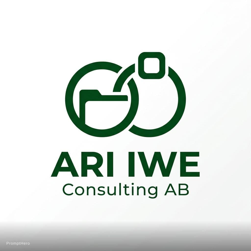 AI generated: ARI IWE Consulting AB icin sirket logosu lazim. buna gore benzer logolardan feyz alaraka tasarlar mi...