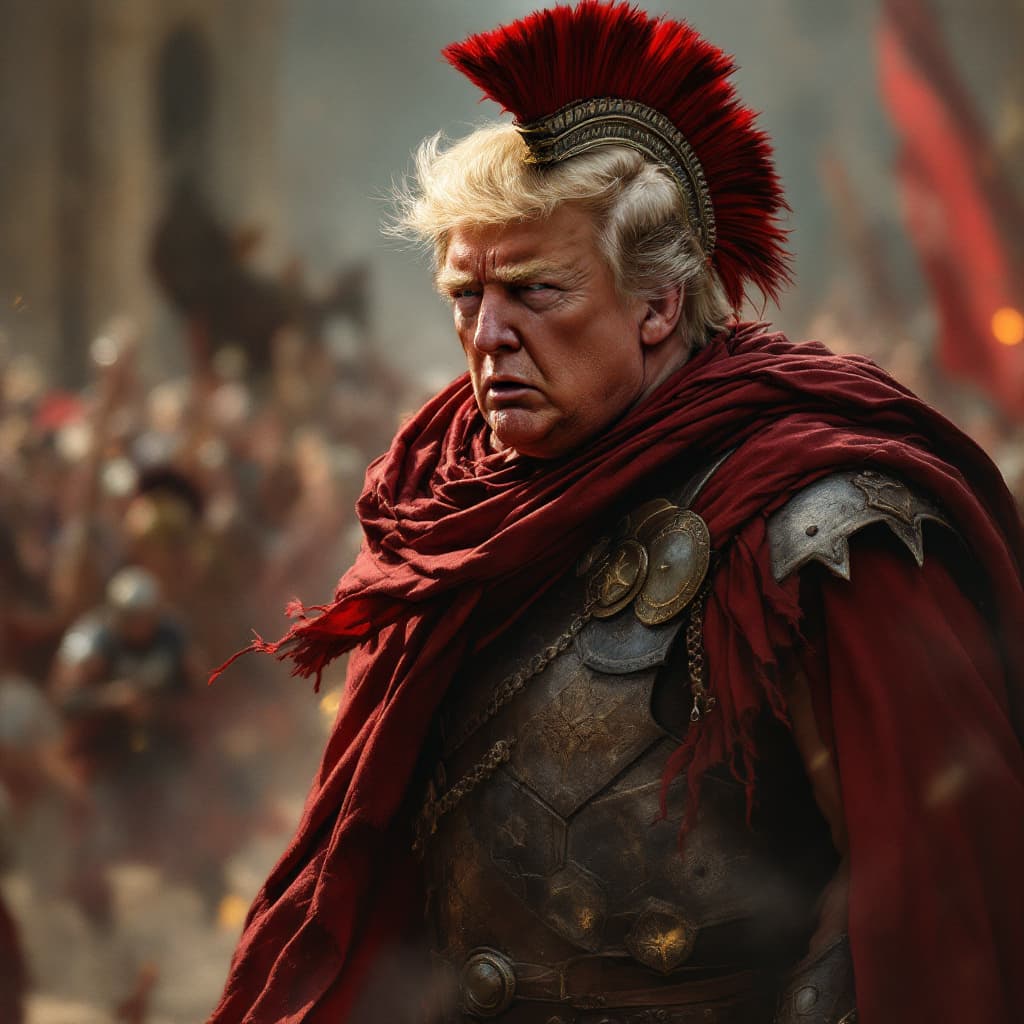 AI generated: trump is gladiator 