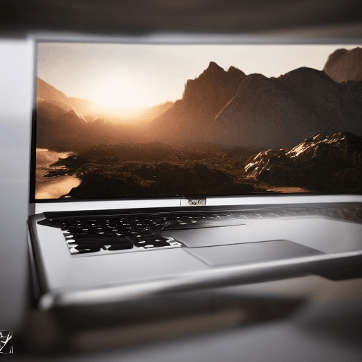 AI generated: Photo of a ultra realistic laptop, dramatic light, pale sunrise, cinematic lighting, battered, low a...