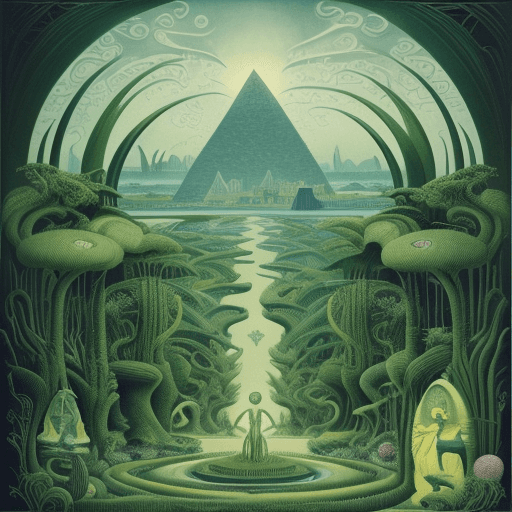 AI generated: Kay Nielsen, Basil Gogos, Alberto Savinio, James Gurney, Surrealism, wonder, strange, fantastical, t...