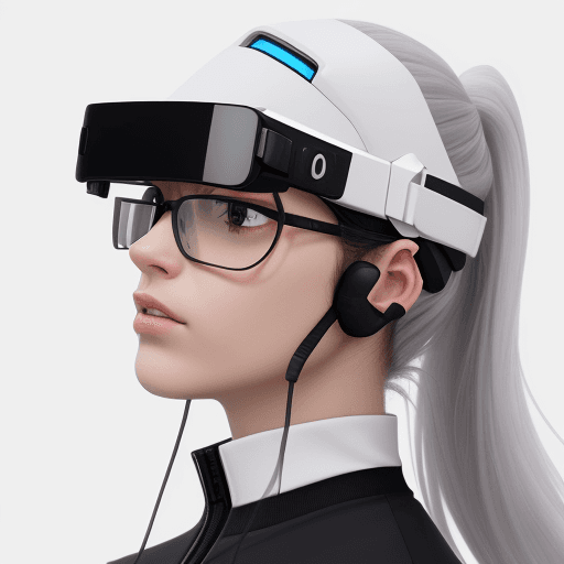 AI generated: Create a high-quality, sleek augmented reality (AR) headset. The design should be futuristic and min...