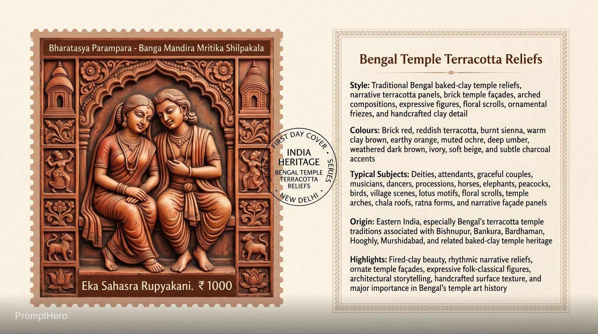 AI generated: Create a 16:9, 4K premium commemorative First Day Cover envelope inspired by India Post heritage des...