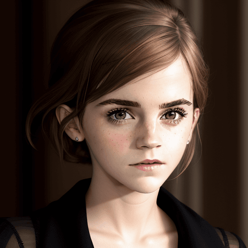 AI generated: Emma watson, lewd look
