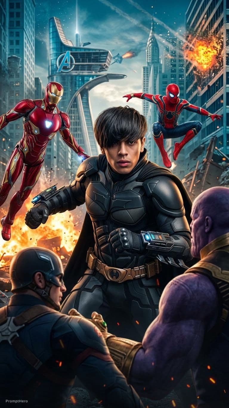 AI generated: Batman in marvel, 4 k,ultra HD 