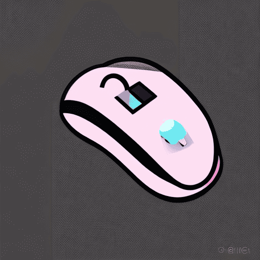 AI generated: Computer mouse, flat illustration, vector art, thick lines, pastel colors, simple, black outline, UI...