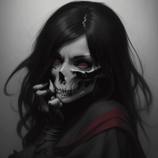 AI generated: an image of a woman kissing a skull, in the style of andreas rocha, japanese-inspired art, gothic re...