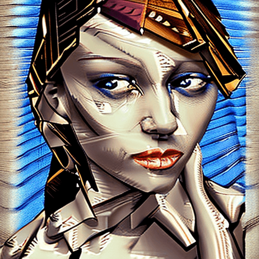 AI generated: a woman's face made from wooden boards, in the style of tim okamura, abstraction-création, 32k uhd, ...