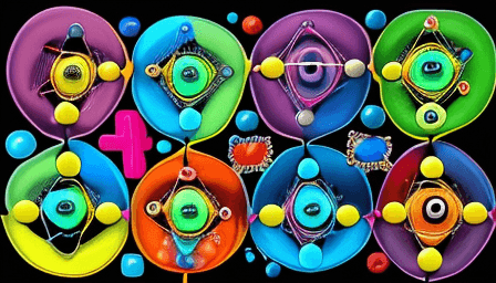 AI generated: educational picture for children, scientific, mathematics, physics, 32k, vibrant colourful, cartoon 