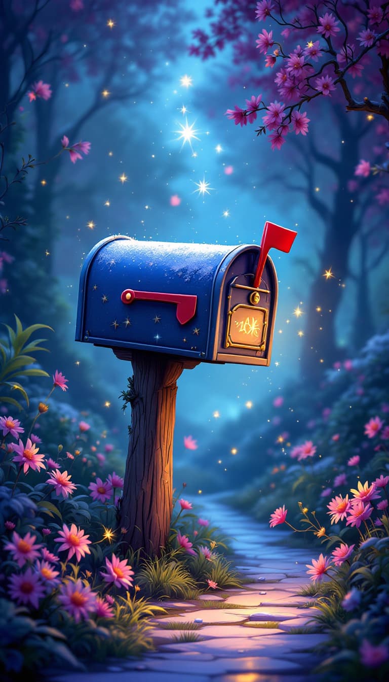 AI generated: illustration of a magical mailbox, IN THE STYLE OF PIXAR
