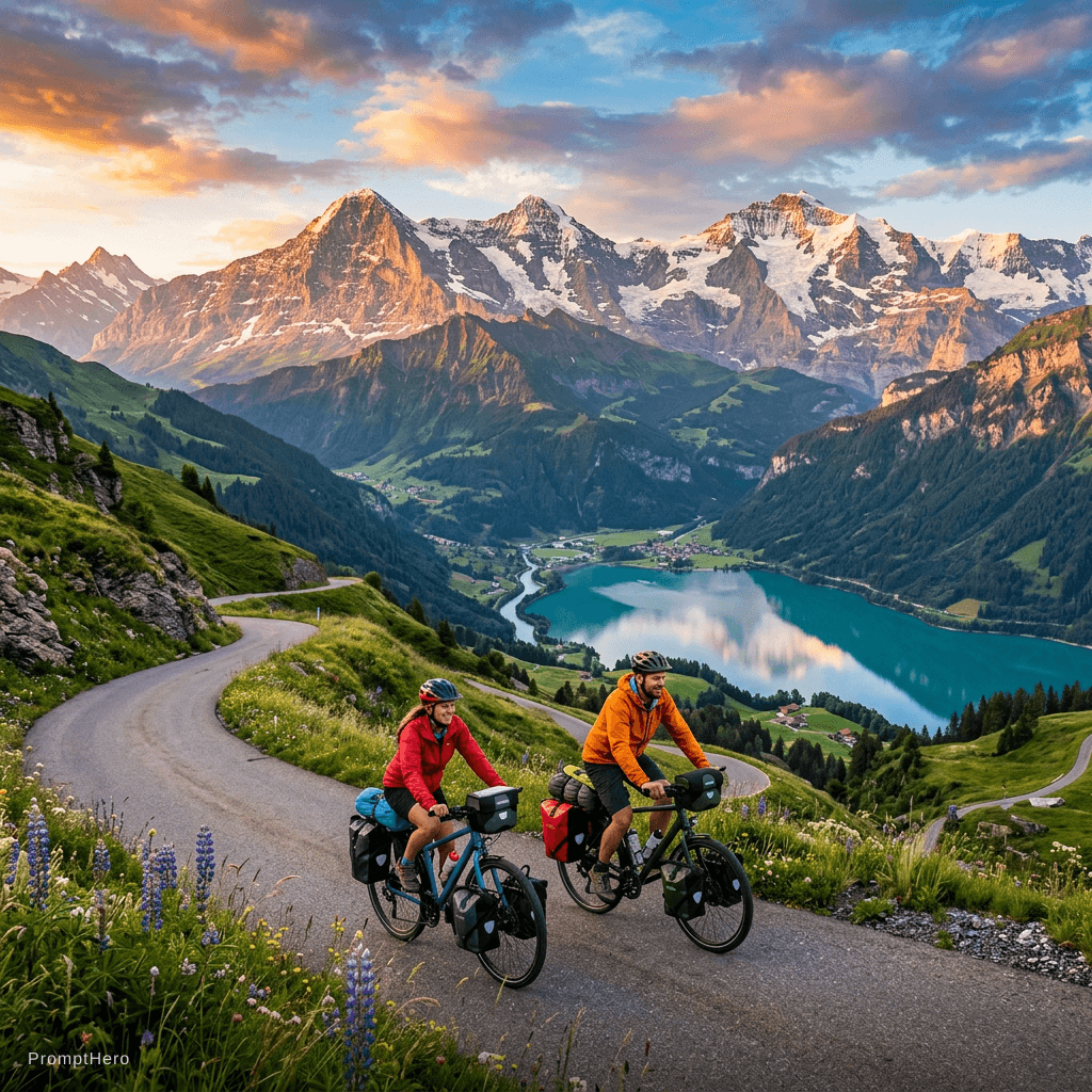 AI generated: Travelers with bikes