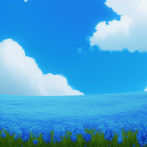 AI generated: Flowers blue sky 