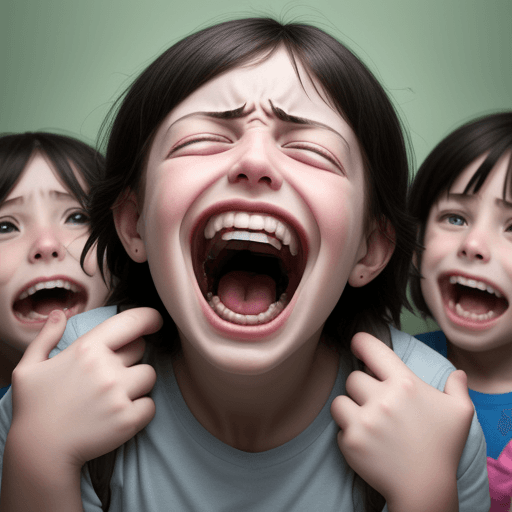 AI generated: Screaming children with a parent that is going crazy
