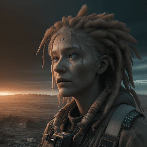 AI generated: A realistic photo of survival, human, Future, Outlook, dread , after apocalypse, photorealistic, ult...
