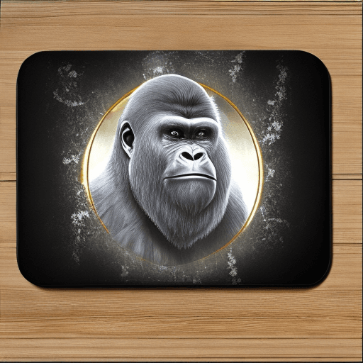 AI generated: black mousepad with pattern and gorilla, cyberpunk