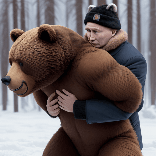 AI generated: putin punchign a bear