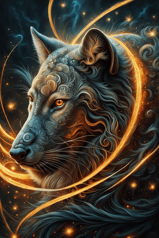 AI generated: Ultra highly detailed, detailed a randomly animals Shimmering swirling glitter, digital painting, hi...