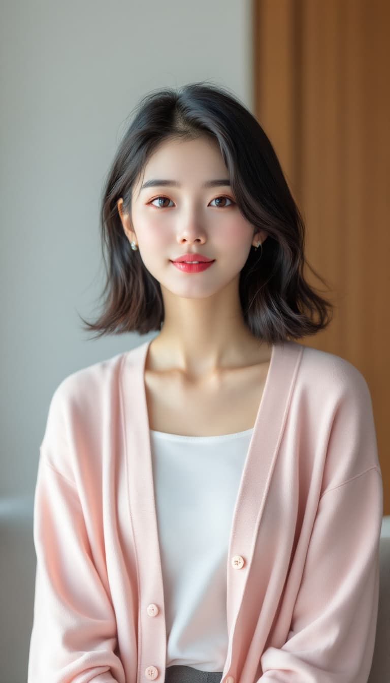 AI generated: East Asian Sophistication in Soft Pastels
A 28-year-old East Asian woman with shoulder-length, silky...