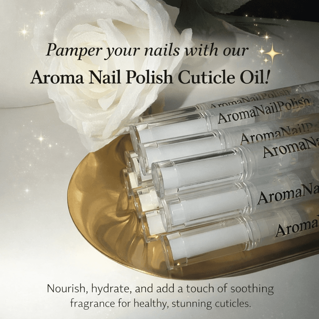 AI generated: Pamper your nails with our Aroma Nail Polish Cuticle Oil! ✨ Nourish, hydrate, and add a touch of soo...