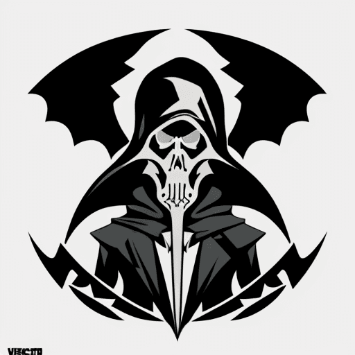 AI generated: sticker design graphic of a reaper. vector, digital screenprint