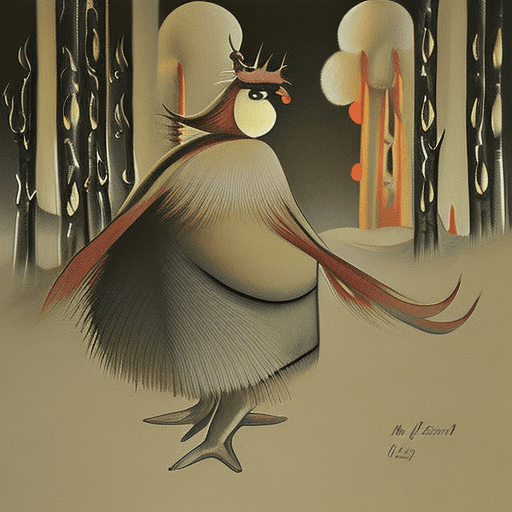 AI generated: yokai at the edge of the great forest. by Victor Brauner and Anne Bachelier art.
