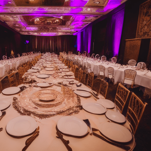 AI generated: Highly detailed photography of a banquet