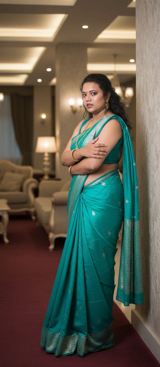 AI generated: Full body view  of most beautiful girl as most beautiful indian realstic girl with plus size FLAT st...