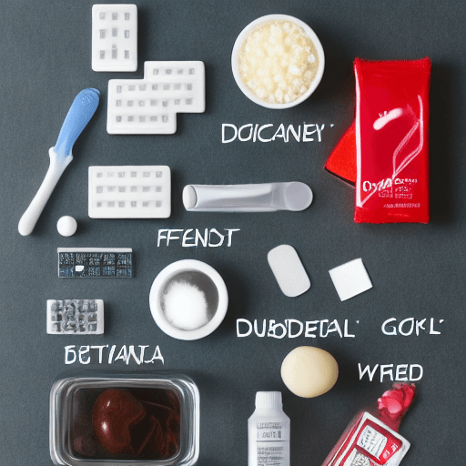 AI generated: knolling ingredients dentist
