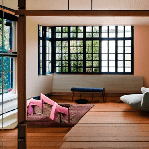 AI generated: High resolution photography interior design, dreamy sunken living room conversation pit, wooden floo...