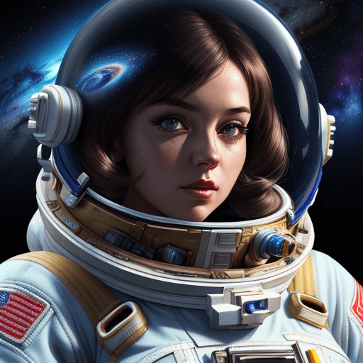 AI generated: woman in a space suit| character portrait| space art| retro-futuristic armor| high detailed official...