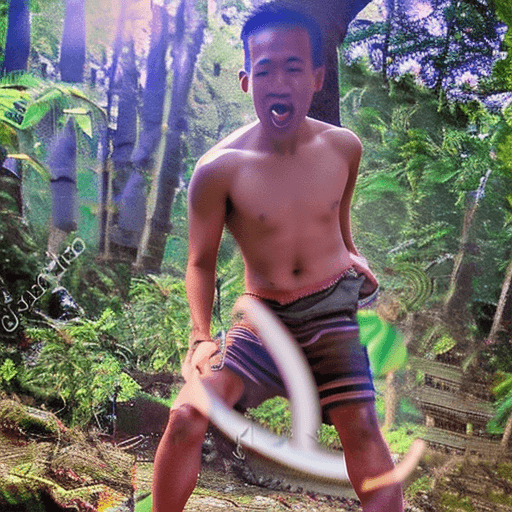 AI generated: an Indonesian guy, opened his mouth as wide as possible, until his teeth were visible, the guy put o...
