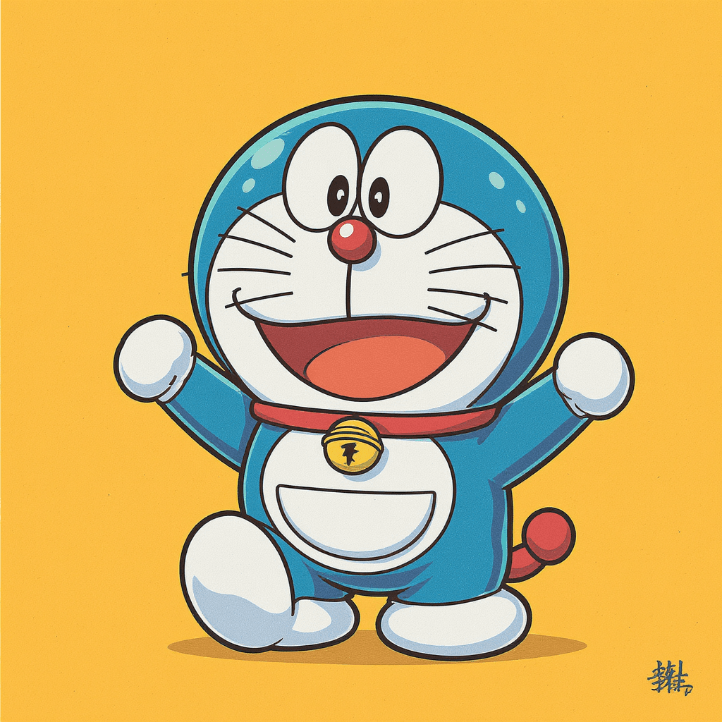 AI generated: Doremon as a Pixer Charcter