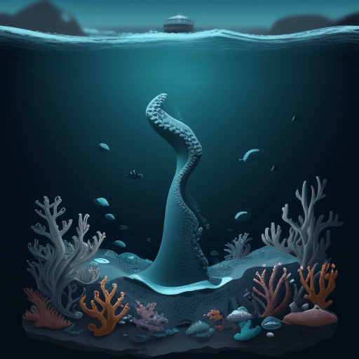 AI generated: Ocean depth profile, cartoon, 8k, 2D