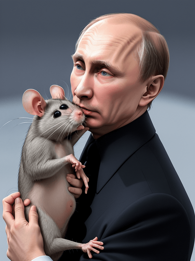 AI generated: 
vladimir putin kiss rat