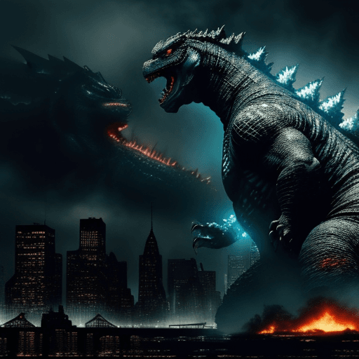 AI generated: Huge Godzilla destroying New York 