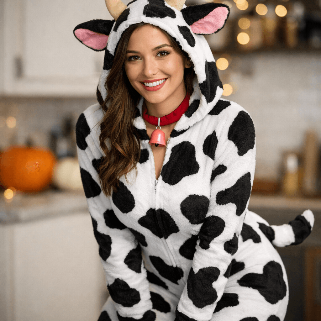 AI generated: put her in a cow costume