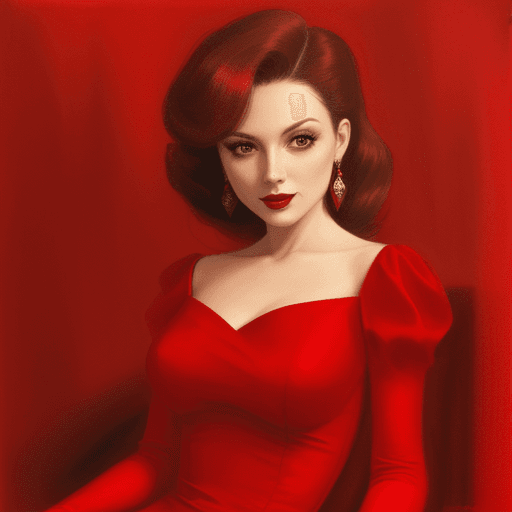AI generated: Lady in red