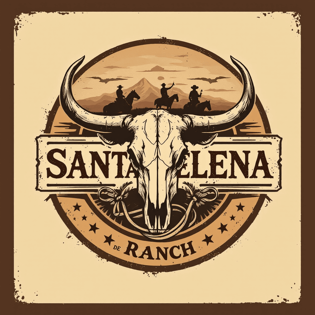 AI generated: "Valle de Santa Elena ranch"
"Design a rustic logo for a cattle ranch named 'Santa Elena Valley Ranc...