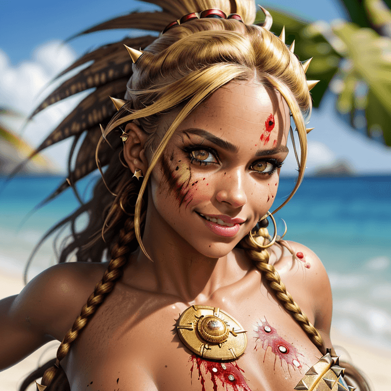 AI generated: portrait of the most beautiful gorgeous stunning  powerful female pirate female, beautiful big detai...