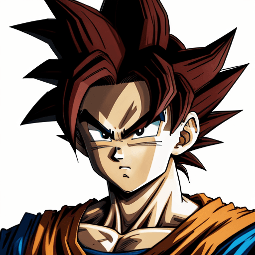 AI generated: 
dragon ball, portrait of goku, in the style of street art aesthetic, cute cartoonish designs, photo...