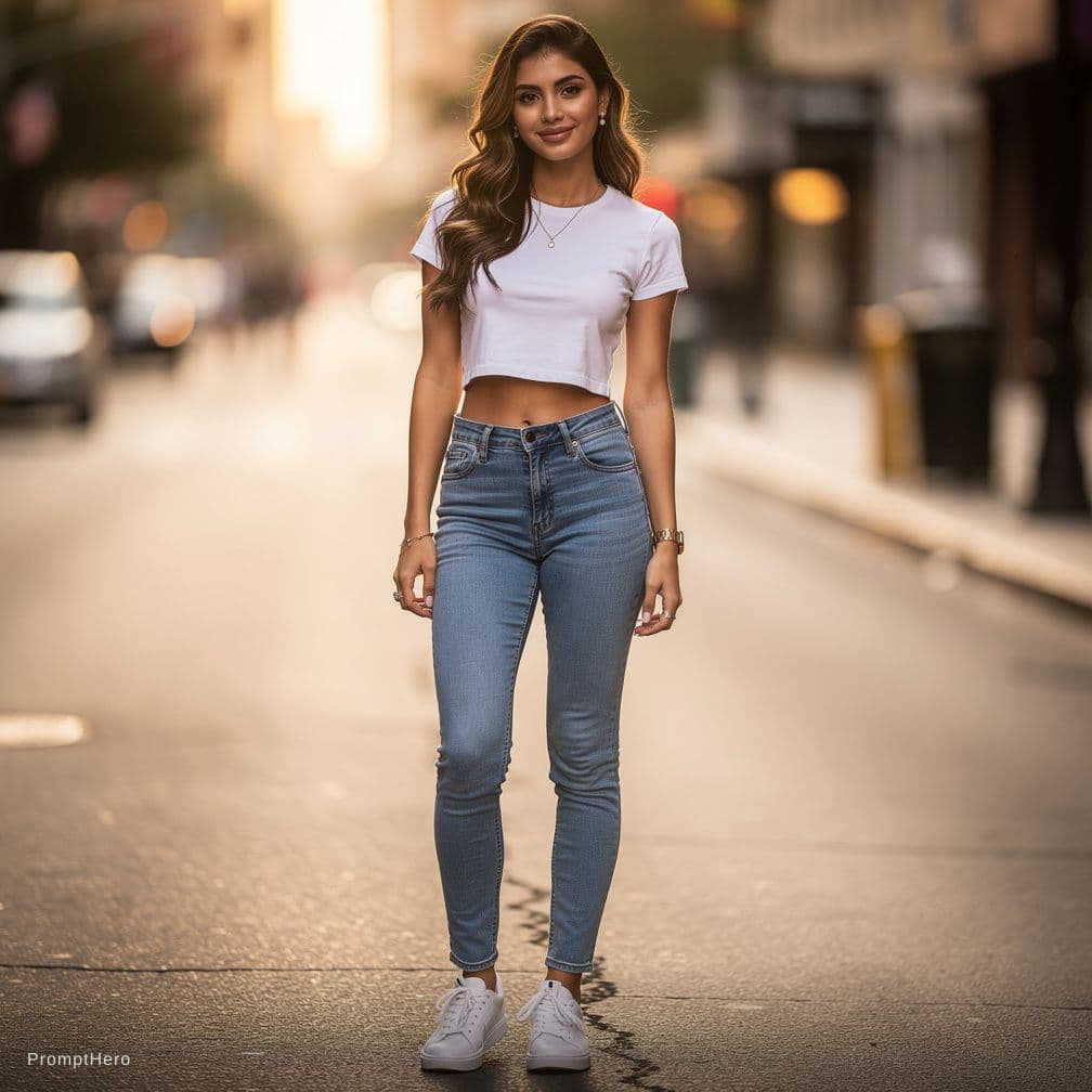 AI generated: Very cute 18 years old teen with fit body, Latina brunette with green eyes, very cute and beautiful....