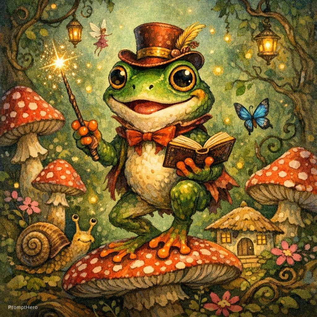 AI generated: Whimsical frog 