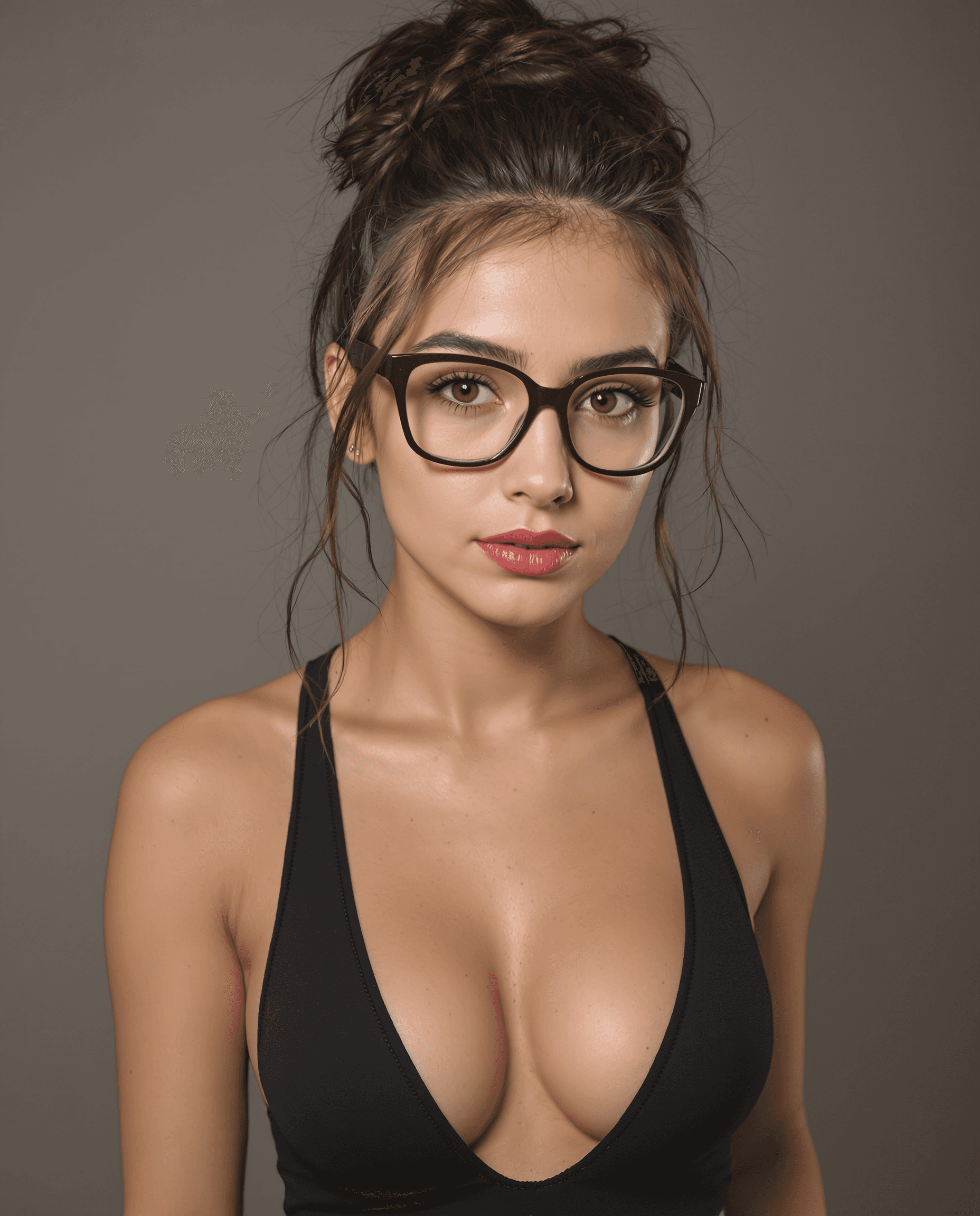 AI generated: **"A hyper-realistic, ultra-detailed full-body image of a 22-year-old young brunette woman with deep...