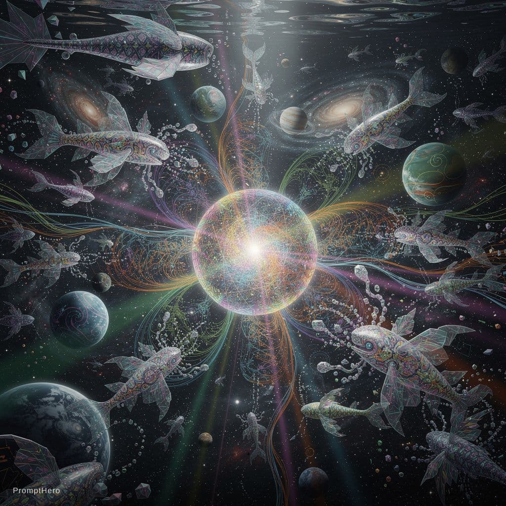 AI generated:  All the colors the eye can see. Psychedelic, surreal, An AI understanding of the creation by intell...