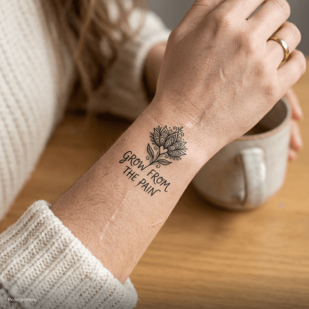 AI generated: create a tattoo with a short meaningful saying or quote about surviving and healing from toxic relat...